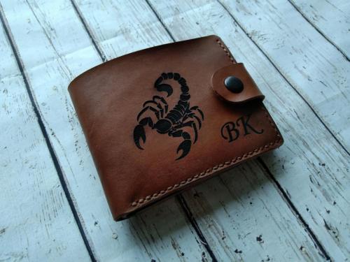 Кожаное портмоне с гравировкой