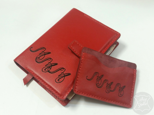 обложка на паспорт и кардхолдер с гравировокй
